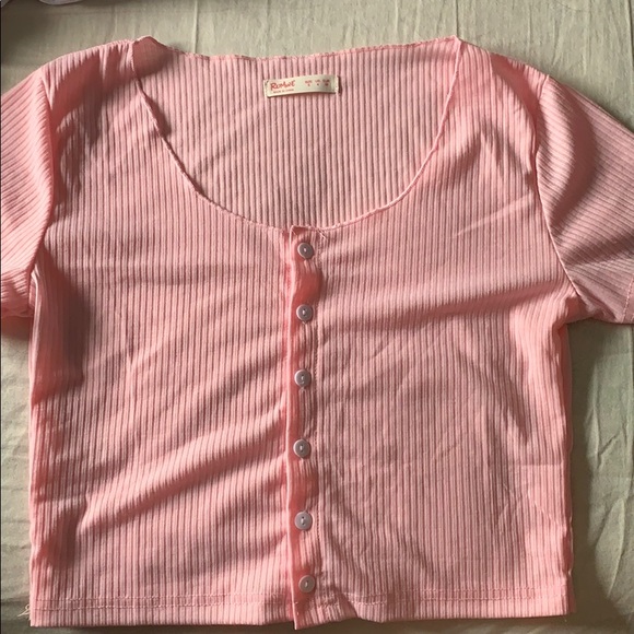 Pink button up top - Picture 2 of 3